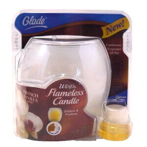 Vintage GLADE Wisp Flameless Candle French Vanilla Scent Air Freshener NEW 2007